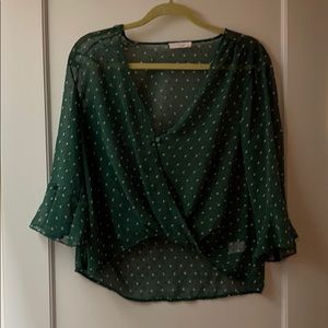 Sheer lush 3/4 sleeve top